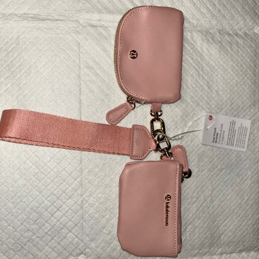 lululemon athletica Pink Double Pouch Key & Card Holder Strap
